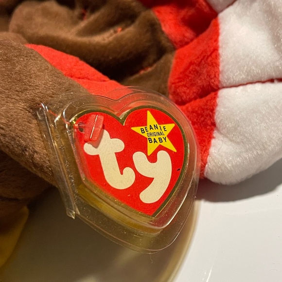 1996 ty GOBBLES Original BEANIE BABY Turkey with Errors PVC Pellets COLLECTIBLE - Picture 2 of 7